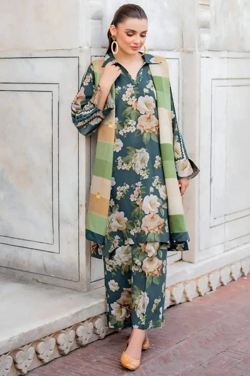 Khaddar 3pc Digital Printed Suit With Digital Printed Khaddar Dupatta - ELAFF