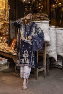EL-AK905 Dhanak Embroidered Suit With Digital Printed Woolen Shawl - ELAFF