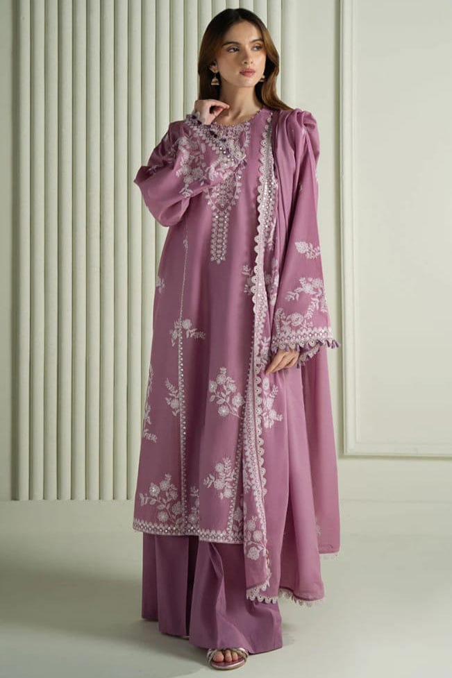 EL-CS900 Unstitched Heavy Embroidered Dhanak Suit With Embroidered Dhanak Shawl - ELAFF