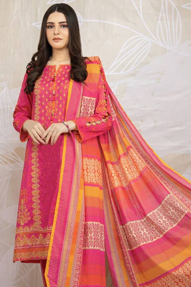 EL-D718 Digital Printed Lawn 3Pc Suit With Digital Printed Lawn Dupatta - ELAFF