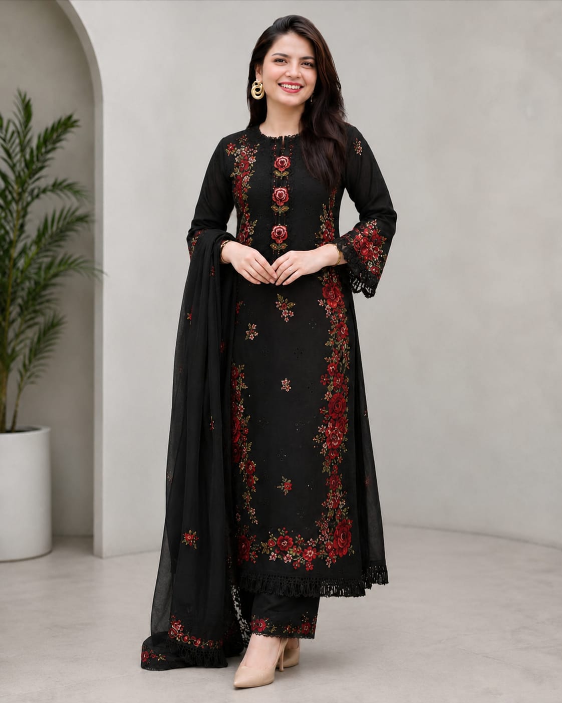 EL-280 Unstitched Digital Printed Lawn Suit 3pc With Digital Printed Lawn Dupatta