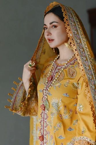 EL-2510 Unstitched Fully Embroided Lawn Suit With Organza Embroidered Dupatta - ELAFF