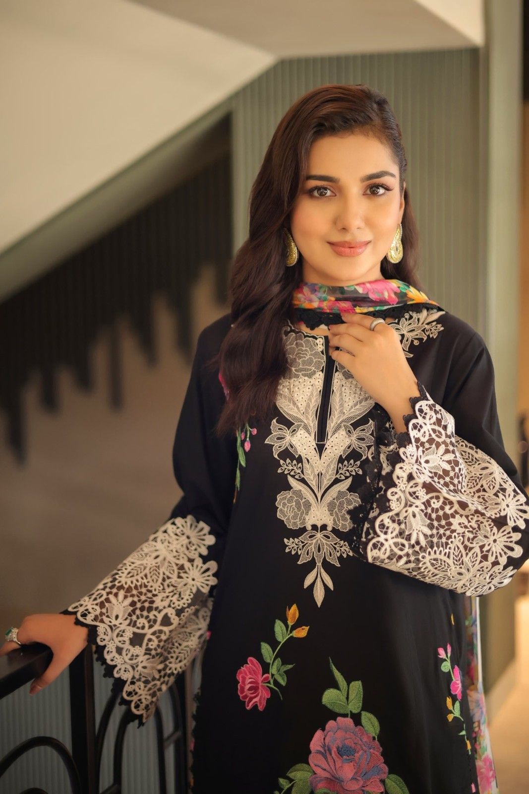 EL-03 Unstitched Embroidered Silk Suit With Printed Sil Dupatta - ELAFF