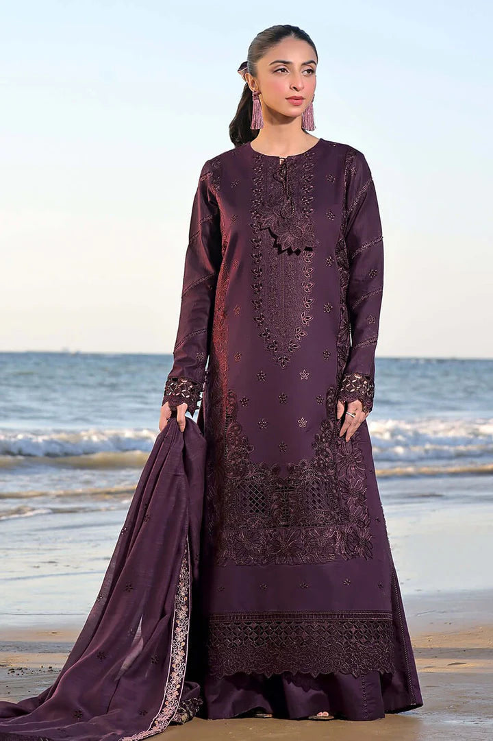 EL-IZ813 Lawn Chikenkari Embroidered 3pc With Lawn Embroidered Dupatta