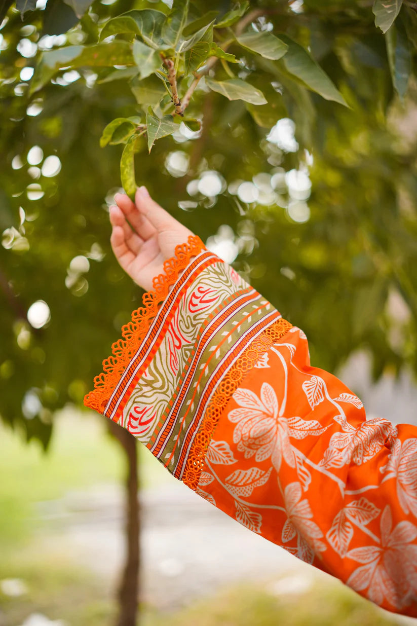 EL-AS657 Unstitched Printed Lawn 3pc Suit With Chiffon Printed Dupatta