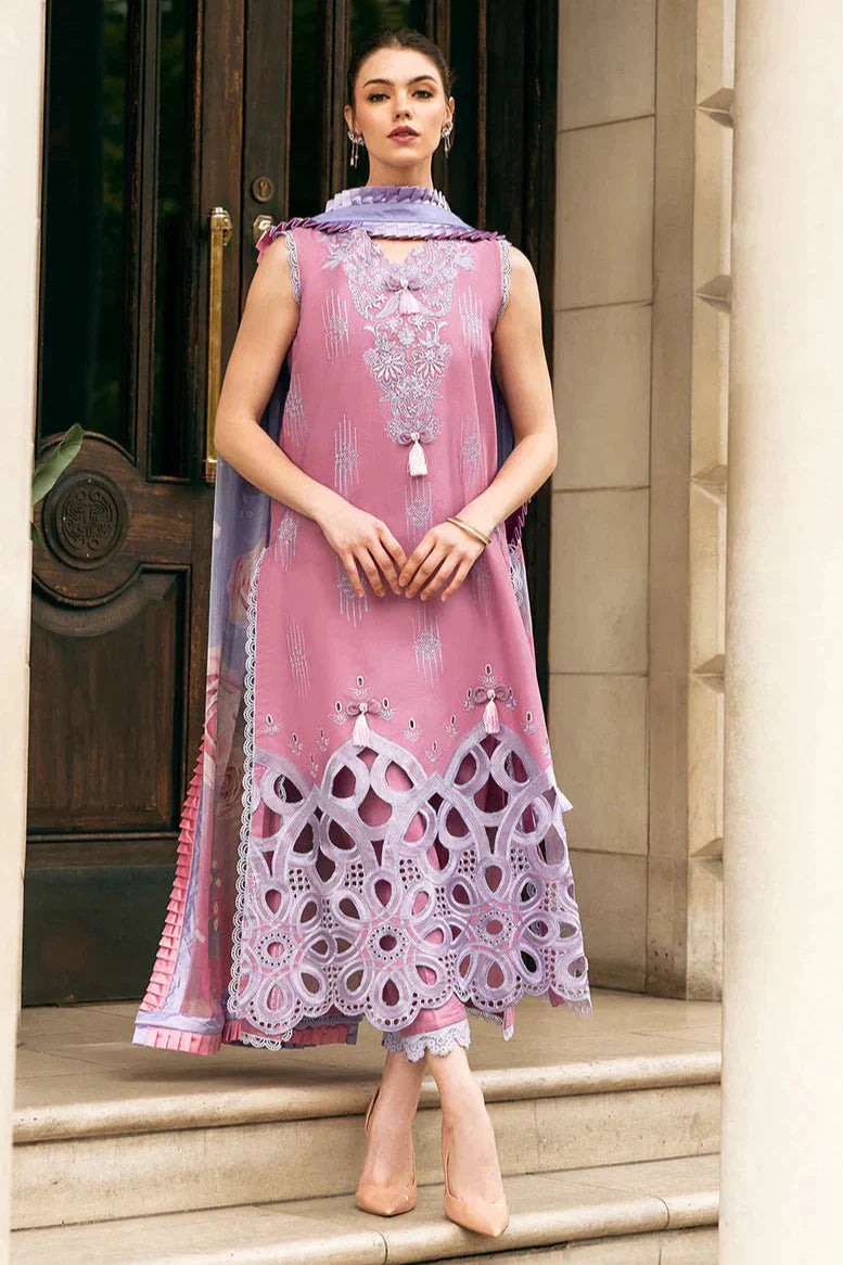 EL-MS2570B Unstitched Embroidered Lawn 3pc Suit With Cotton Lawn Printed Dupatta