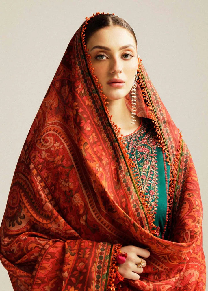 EL-MB525 Lawn Embroidered Suit With Digital Printed Lawn Dupatta