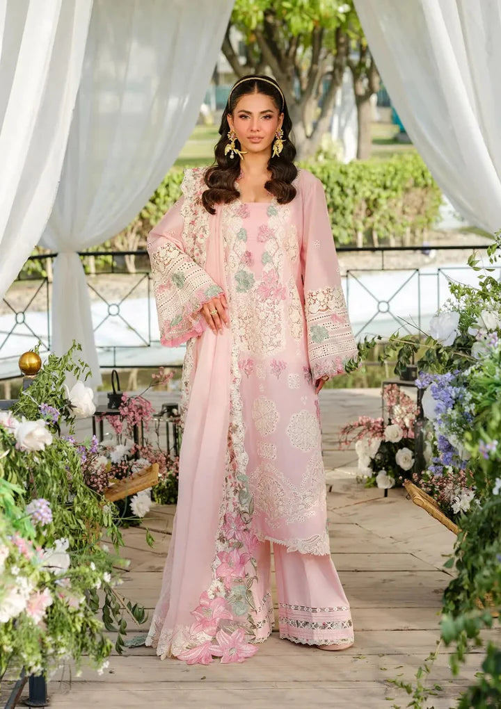 EL-EL2790 Unstitched Fully Embroided Lawn Suit With Cotton Net Embroidered Dupatta