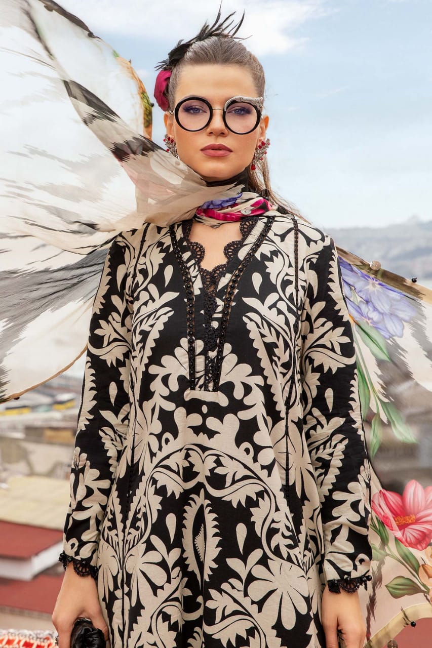 EL-BQ36 Digital Printed Khaddar Suit 3pc with Khaddar Digital Printed Dupatta - ELAFF