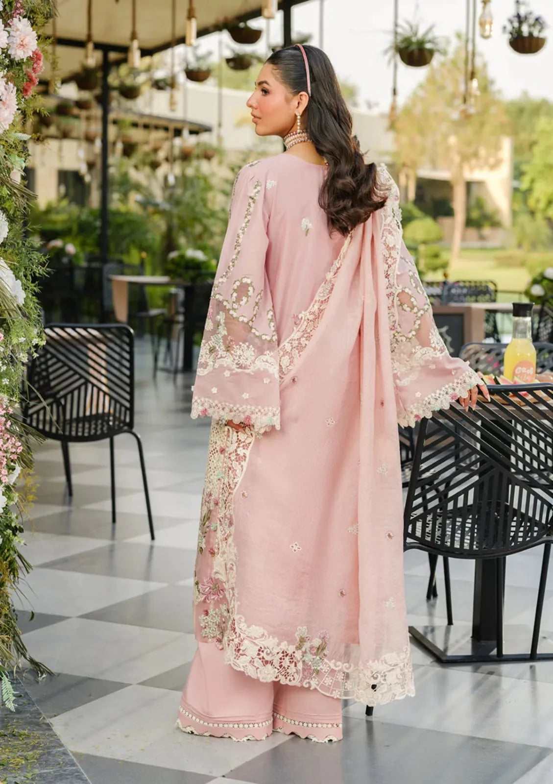 EL-EL2710 Lawn Unstitched Embroidered 3pc Suit With Cotton Net Embroidered Dupatta