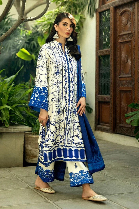 EL-ZC424 Digital Printed Unstitched 3pc Lawn Suit With Digital Printed Lawn Dupatta - ELAFF