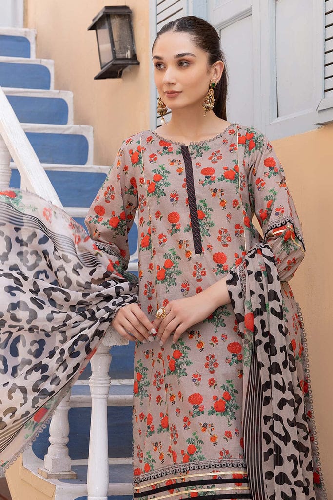 EL-CH06 Unstitched Digital Printed Lawn Suit 3pc With Digital Printed Lawn Dupatta - ELAFF