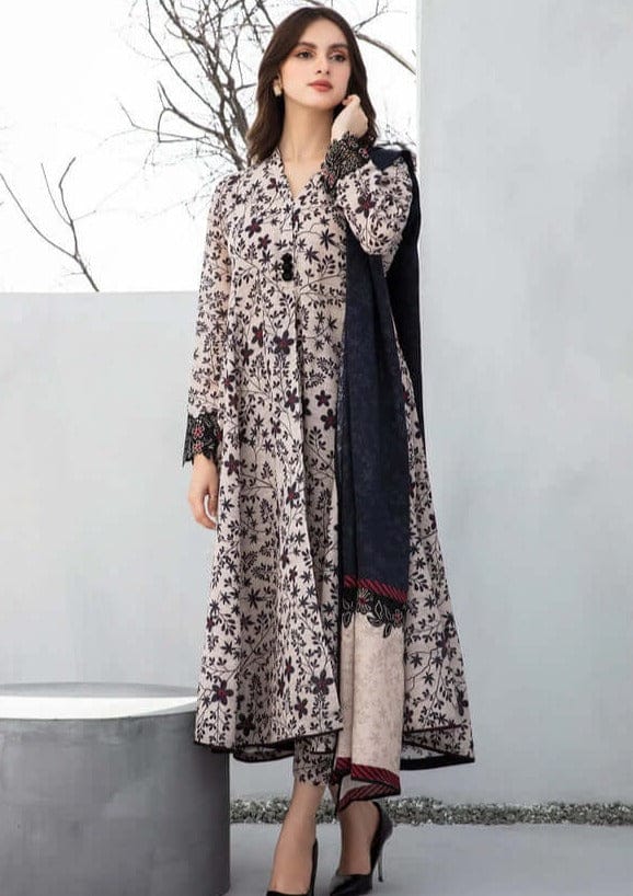 EL-BQ410 Digital Printed Khaddar 3Pc Suit With Digital Printed Khaddar Dupatta - ELAFF