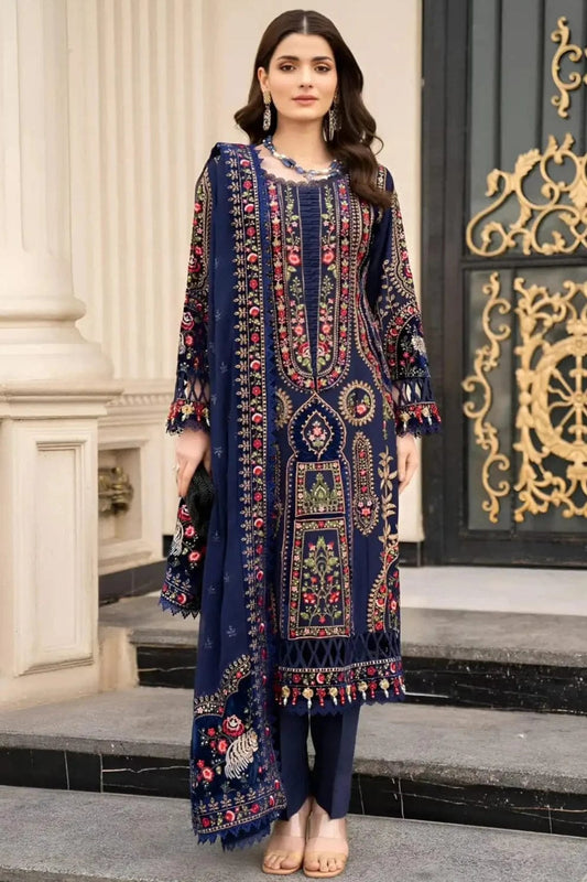 EL-MB965 Unstitched Embroidered Dhanak Wool Suit With Embroidered Dhanak Shawl - ELAFF