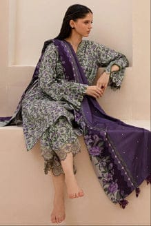 EL-BQ403 Digital Printed Khaddar 3Pc Suit With Digital Printed Khaddar Dupatta - ELAFF