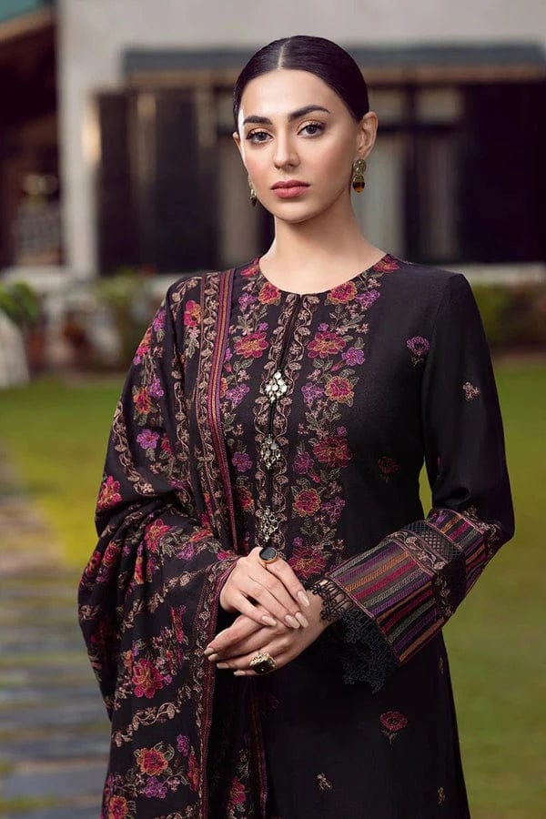 EL-920 Unstitched Heavy Embroidered Dhanak Suit Embroidered Dhanak Shawl - ELAFF