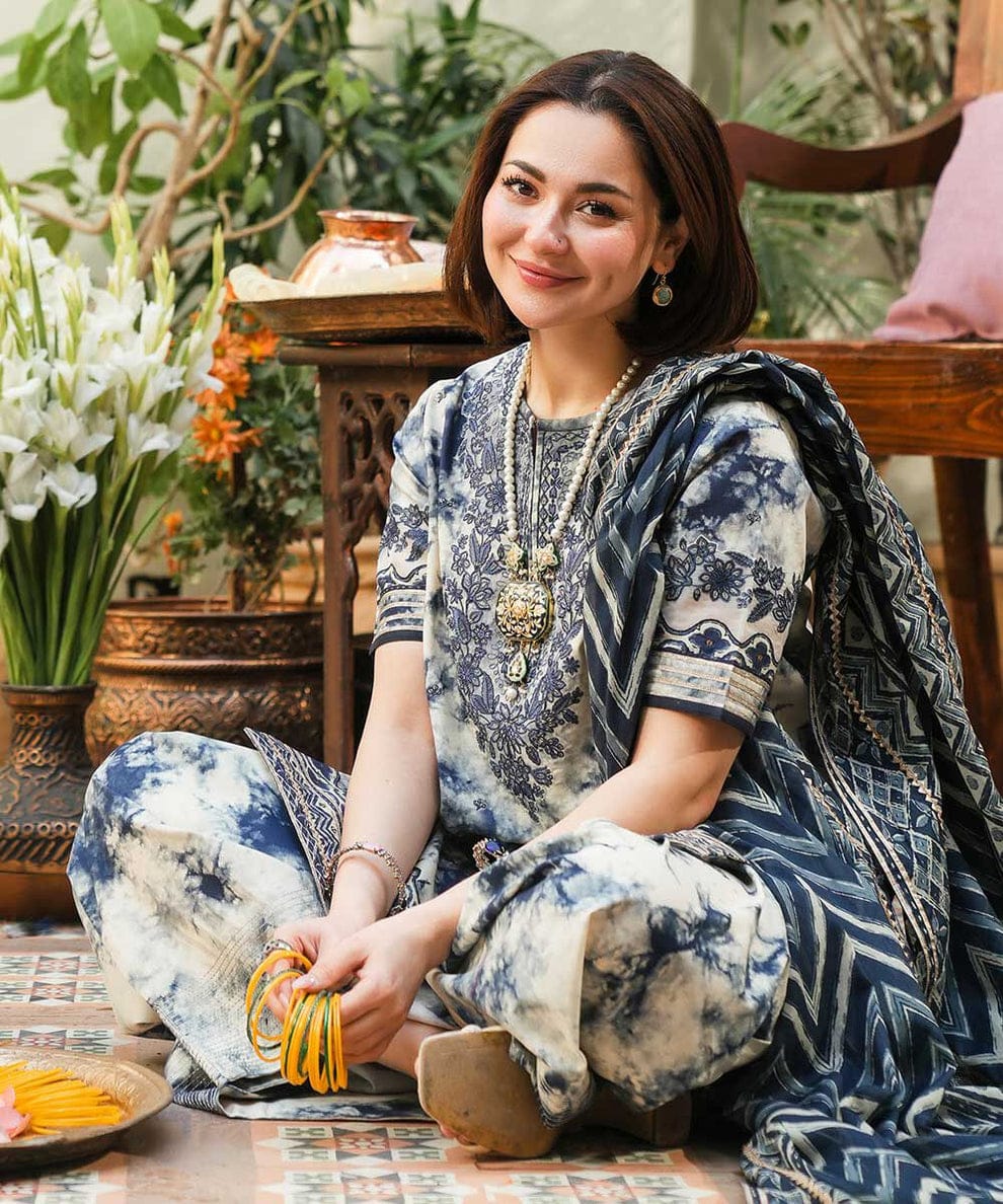 EL-SP500 Unstitched Digital Printed Lawn Suit 3pc With Digital Printed Lawn Dupatta - ELAFF