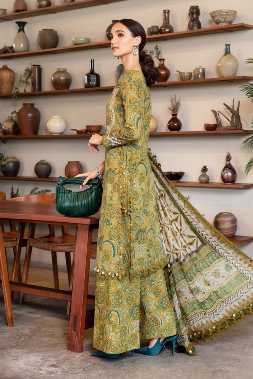 EL-MB456 Digital Printed Lawn 3pc Suit With Digital Printed Lawn Dupatta - ELAFF