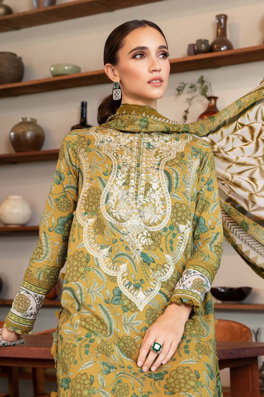 EL-MB456 Digital Printed Lawn 3pc Suit With Digital Printed Lawn Dupatta - ELAFF