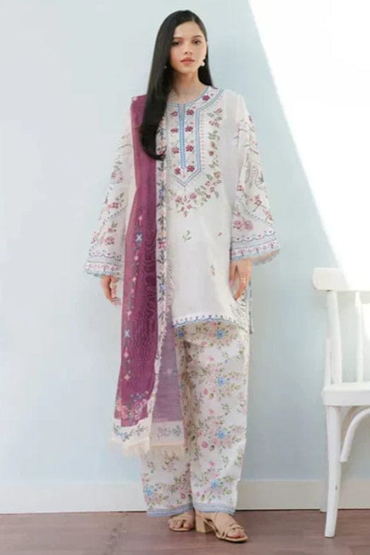 EL-BQ422 Digital Printed Lawn 3pc Suit With Digital Printed Lawn Dupatta - ELAFF