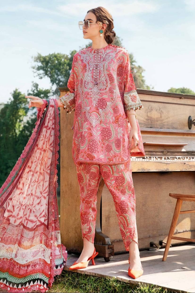 EL-MB458 Unstitched Digital Printed Lawn Suit 3pc With Lawn Digital Printed Dupatta - ELAFF