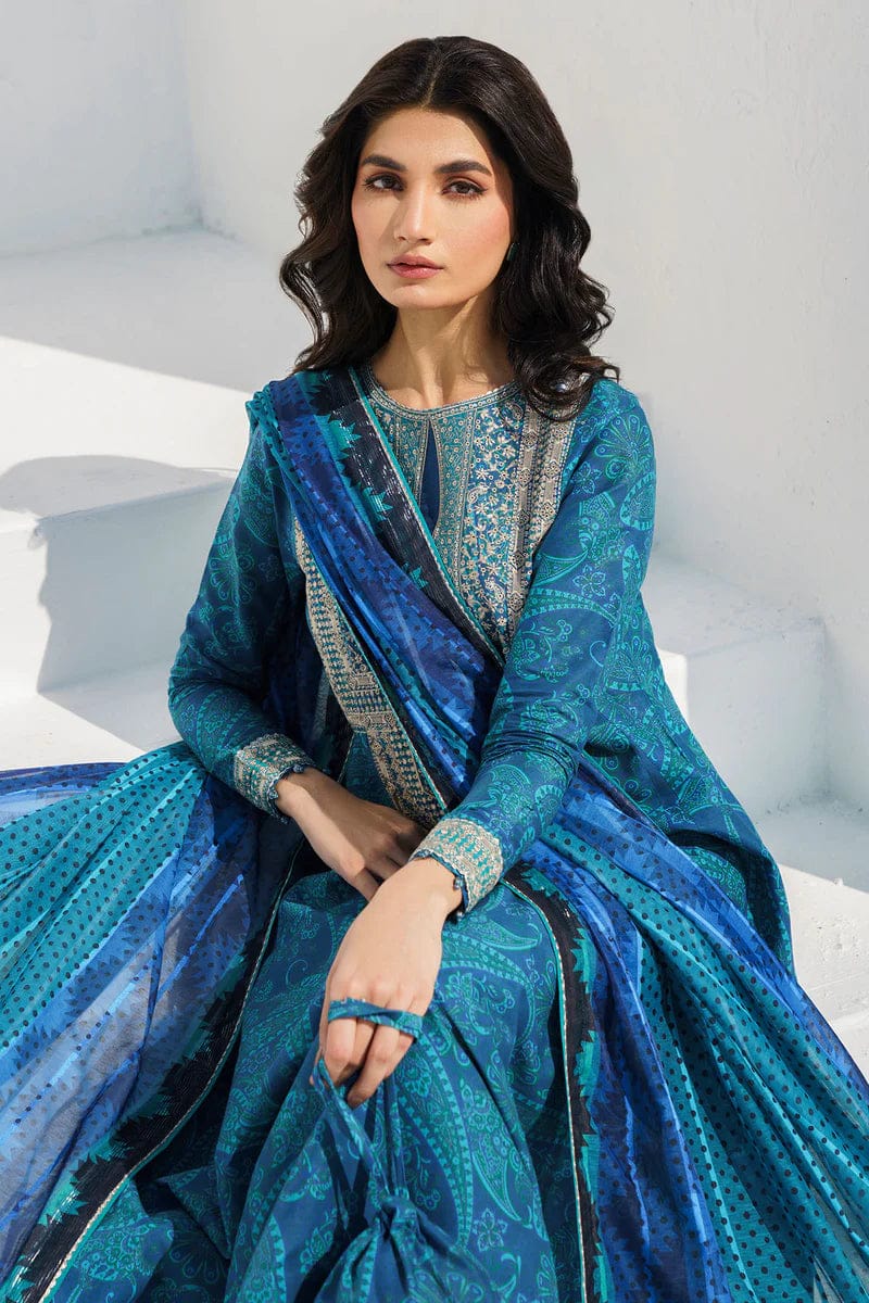 EL-BQ454 Digital Printed Lawn Suit 3pc with Lawn Digital Printed Dupatta - ELAFF