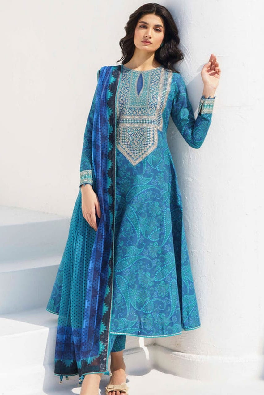 EL-BQ454 Digital Printed Lawn Suit 3pc with Lawn Digital Printed Dupatta - ELAFF