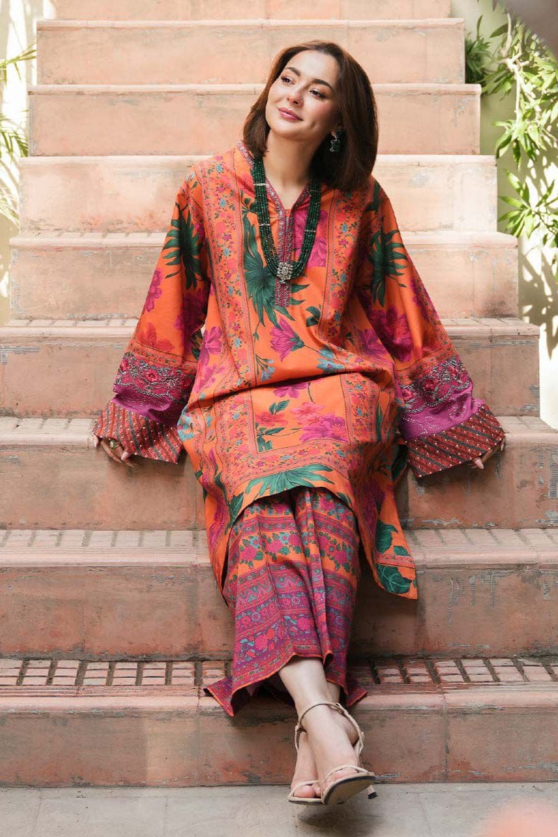 Unstitched Digital Printed Lawn Suit 2pc With Digital Printed Lawn Trouser - ELAFF