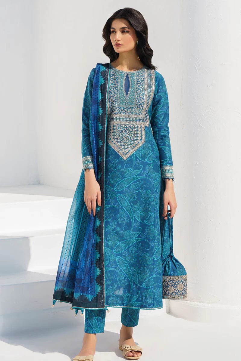 EL-BQ454 Digital Printed Lawn Suit 3pc with Lawn Digital Printed Dupatta - ELAFF