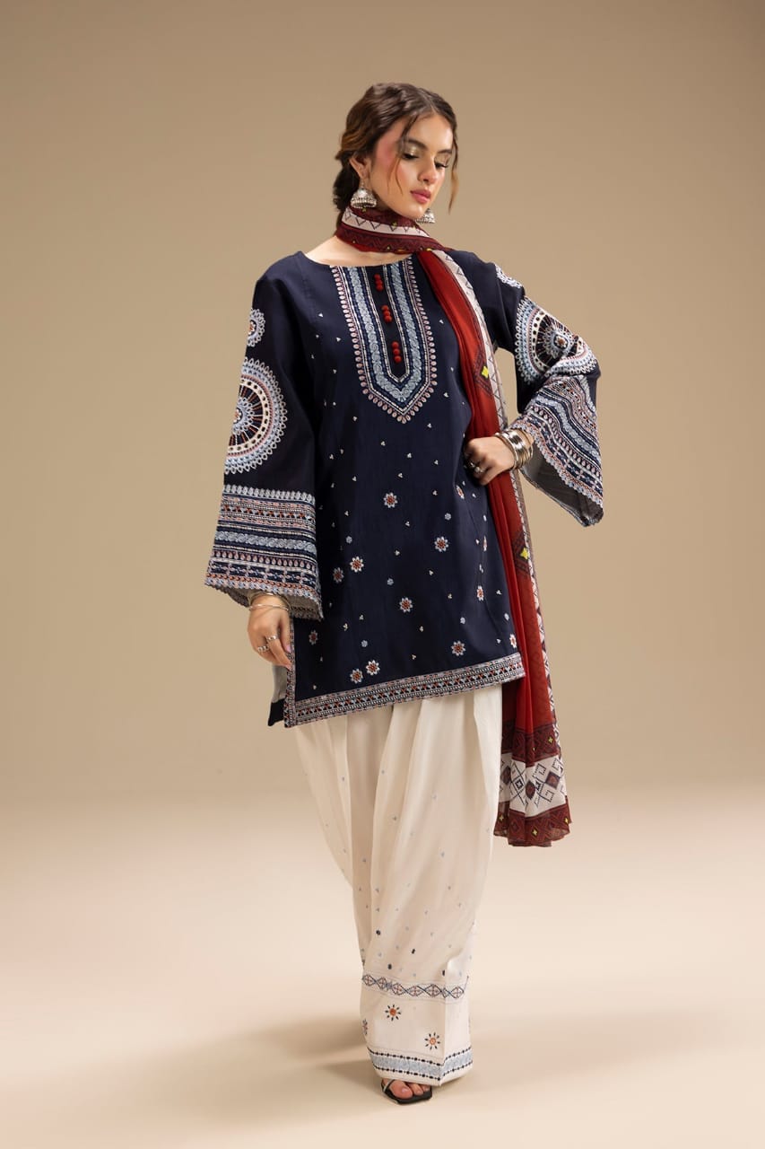EL-RR610 Unstitched Heavy Embroidered Dhanak Suit With Digital Printed Monar Dupatta Rs.8,300.00 Rs.4,199.00 - ELAFF