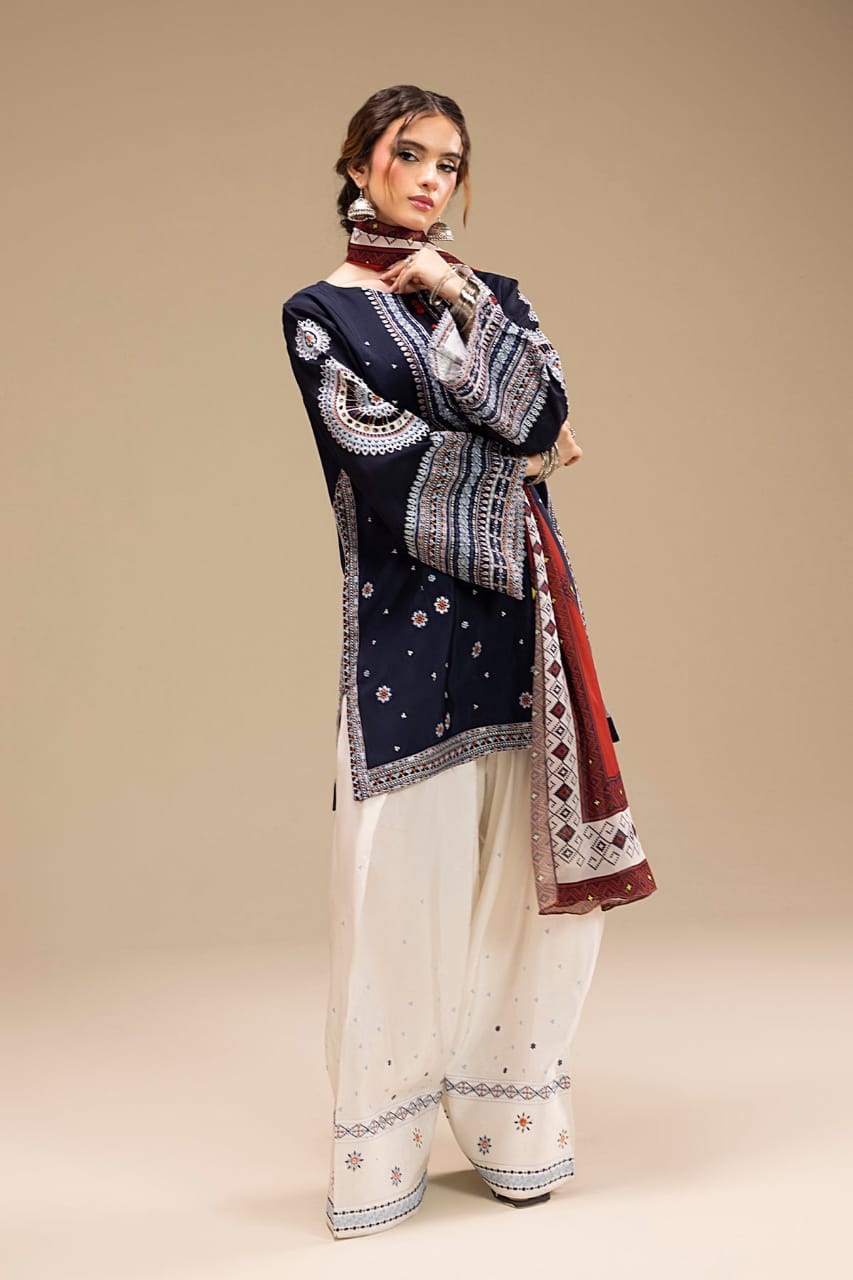 EL-RR610 Unstitched Heavy Embroidered Dhanak Suit With Digital Printed Monar Dupatta Rs.8,300.00 Rs.4,199.00 - ELAFF