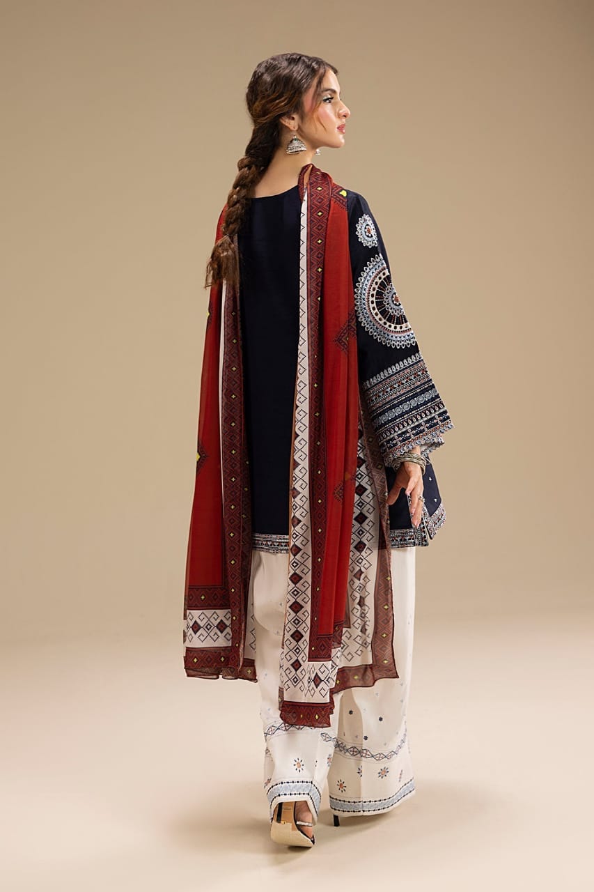 EL-RR610 Unstitched Heavy Embroidered Dhanak Suit With Digital Printed Monar Dupatta Rs.8,300.00 Rs.4,199.00 - ELAFF