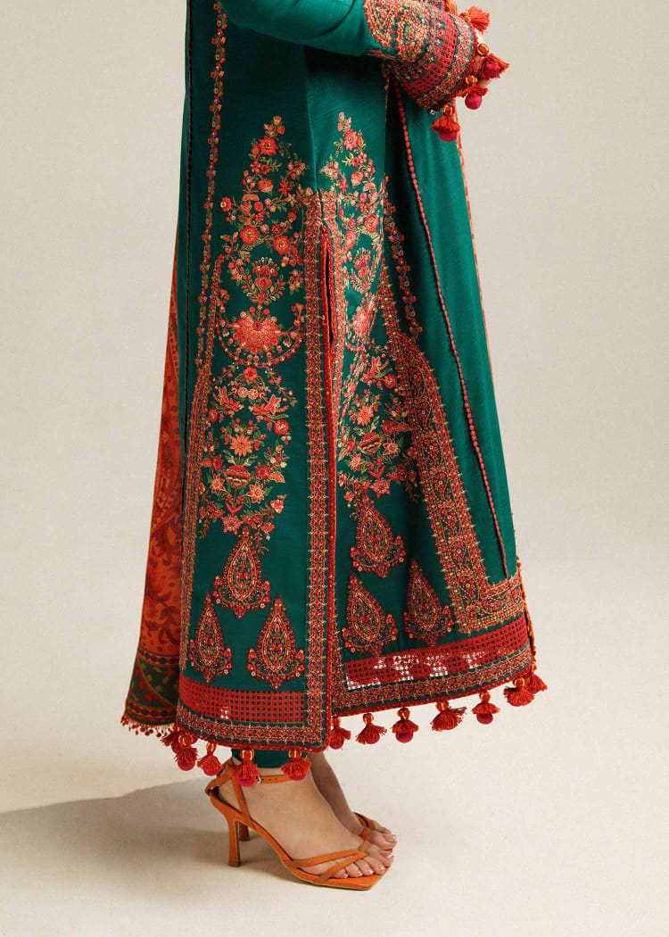 EL-MB525 Dhanak Embroidered Suit With Digital Printed Woolen Shawl - ELAFF
