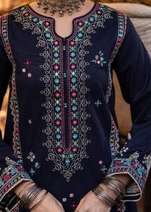 EL-AK905 Dhanak Embroidered Suit With Digital Printed Woolen Shawl - ELAFF