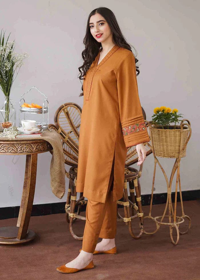 EL-GA1120 Unstitched Heavy Embroidered Dhanak Suit Embroidered Dhanak Shawl - ELAFF