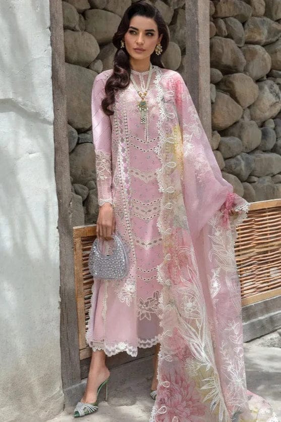 EL-CM2600 Lawn Unstitched 3pc Embroidered Suit With Embroidered Poly Lawn Dupatta - ELAFF