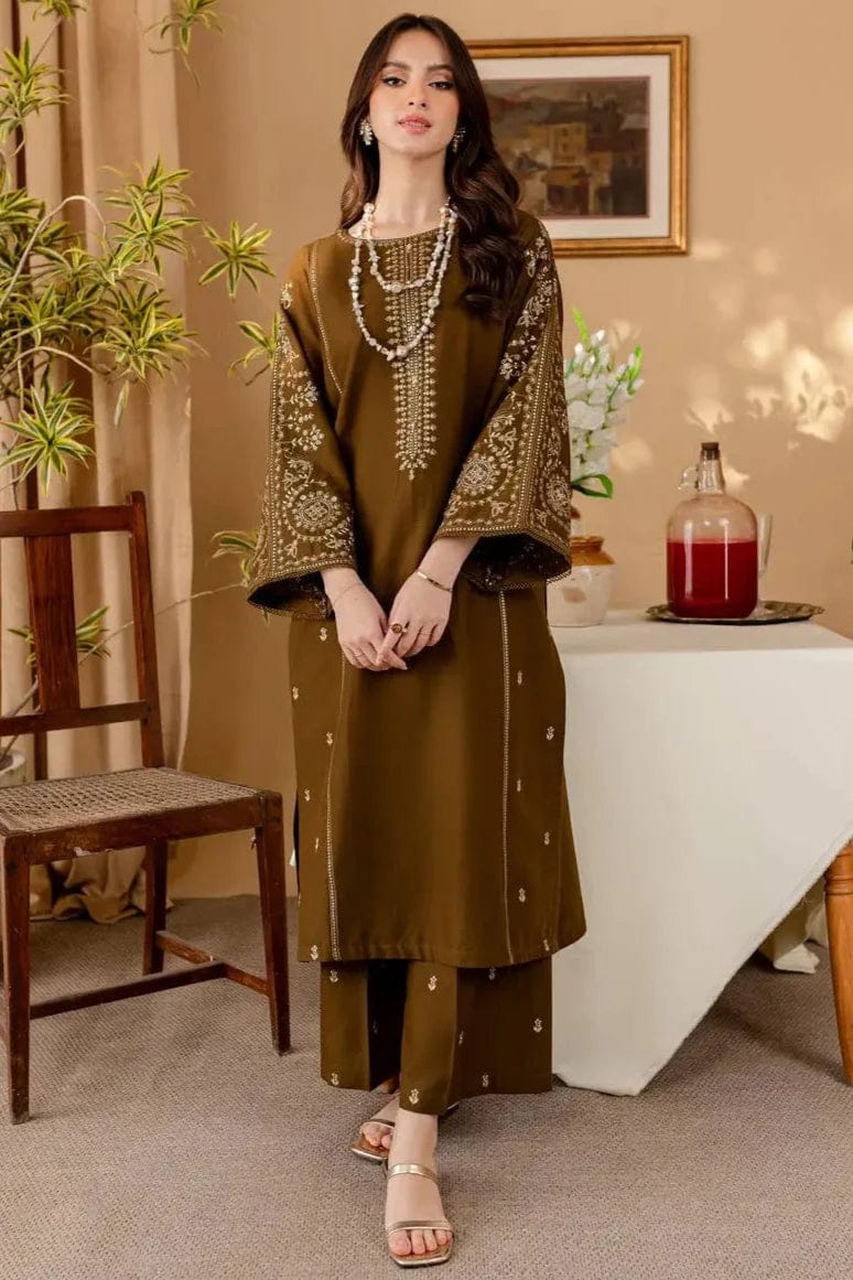 EL-68 Unstitched Fully Embroided Dhanak 2 Piece Suit - ELAFF
