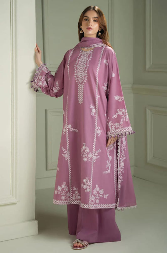 EL-CS900 Unstitched Heavy Embroidered Dhanak Suit With Embroidered Dhanak Shawl - ELAFF