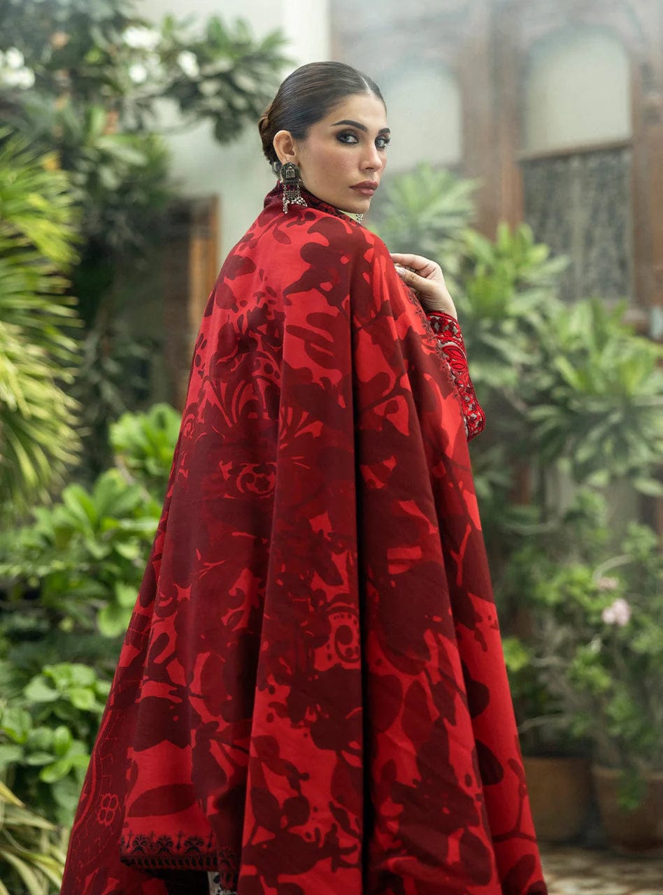 EL-MB437 Digital Printed Linen Suit 3pc with Linen Digital Printed Dupatta & Embroidered Patches - ELAFF