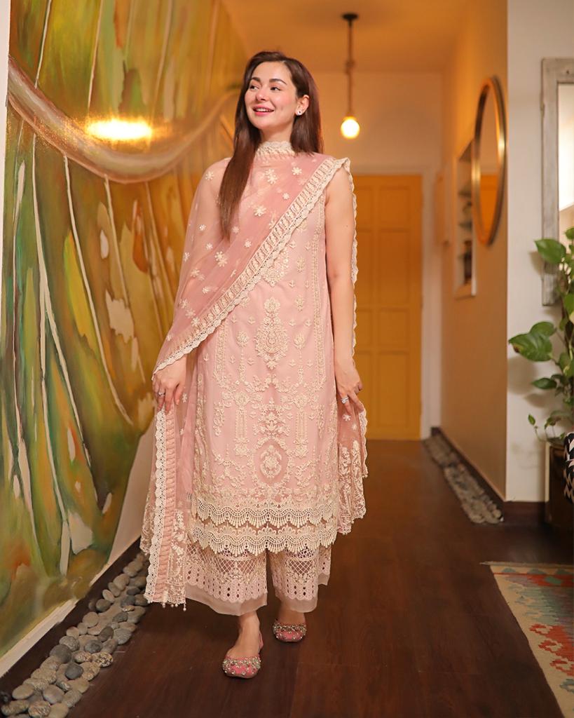 EL-LM54 3Pc Unstitched Embroidered Lawn Suit With Organza Embroidered Dupatta - ELAFF
