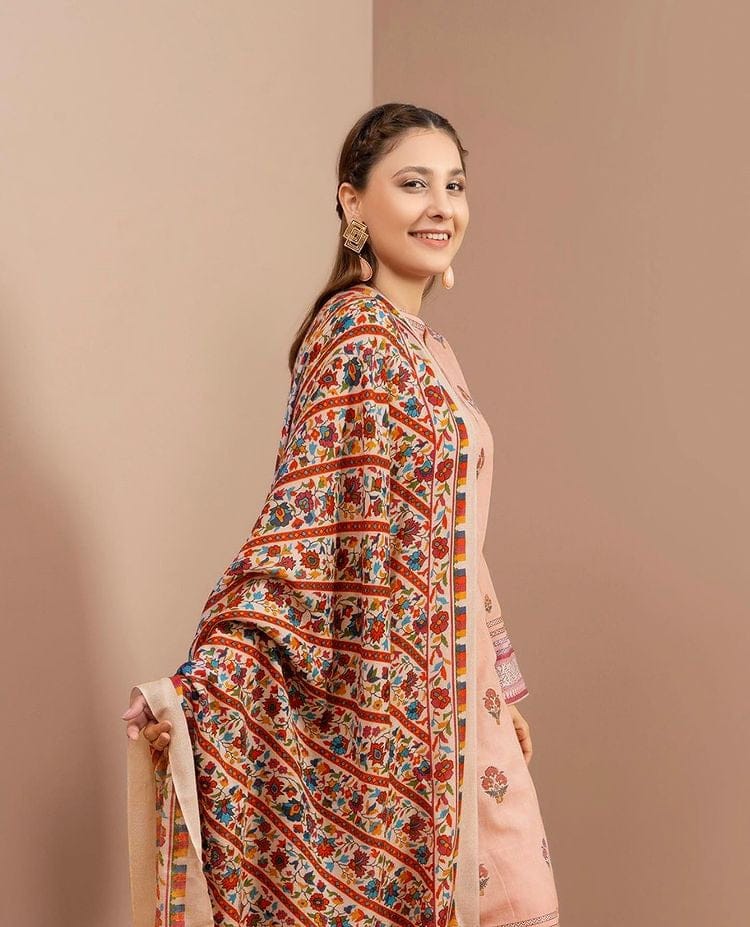 EL-SPL842 Lawn Embroidered 3pc Suit With Lawn Printed Dupatta - ELAFF