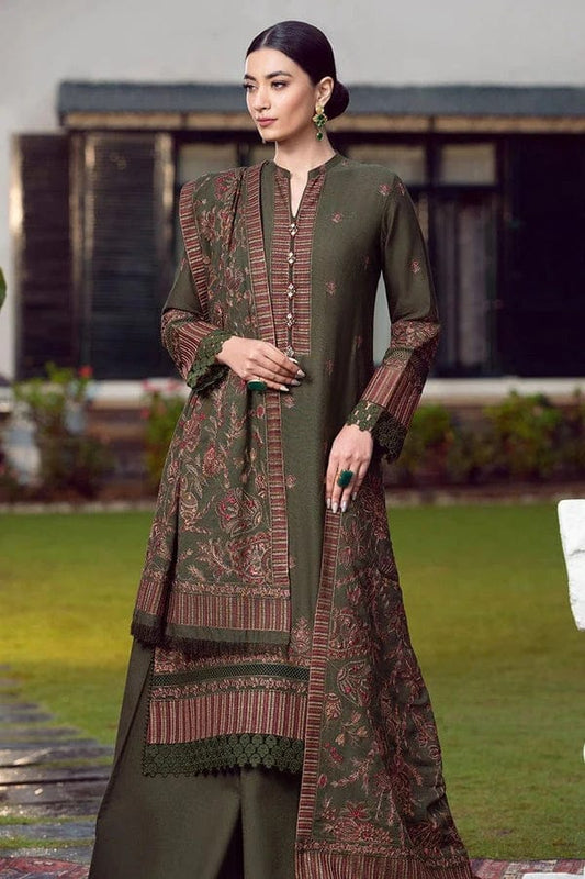 EL-925(L) Dhanak Embroidered Suit with Dhanak Embroidered Shawl - ELAFF