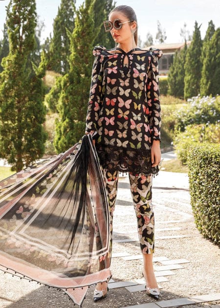 Digital Printed Lawn Unstitched Suit 3pc with Monar Digital Printed Dupatta & Daman Embroidered Lace - ELAFF