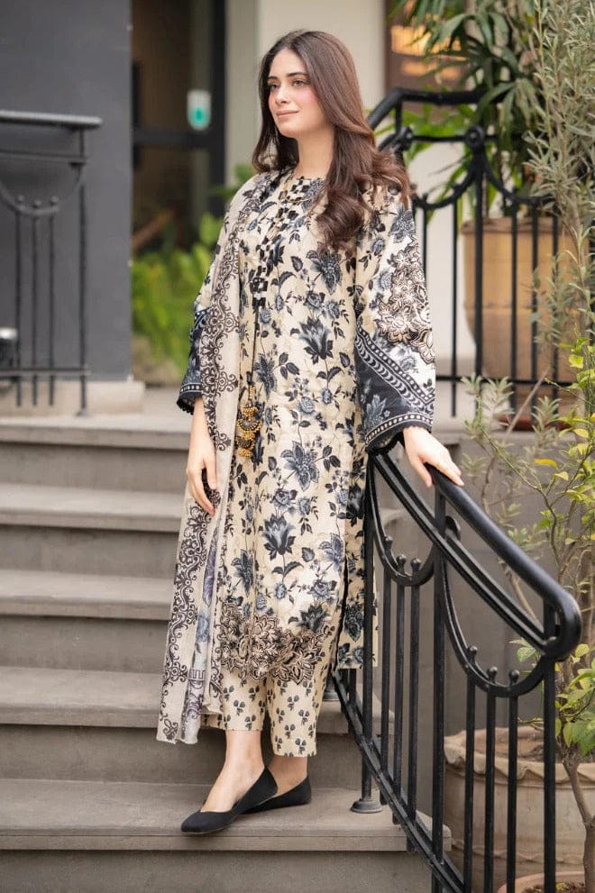 EL-BQ2111 Digital Printed Lawn 3Pc Suit With Digital Printed Lawn Dupatta - ELAFF