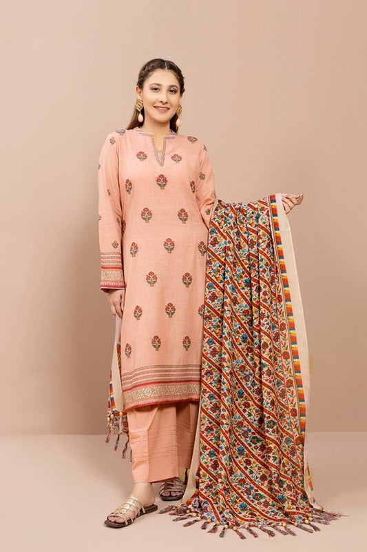 EL-SPL842 Lawn Embroidered 3pc Suit With Lawn Printed Dupatta - ELAFF