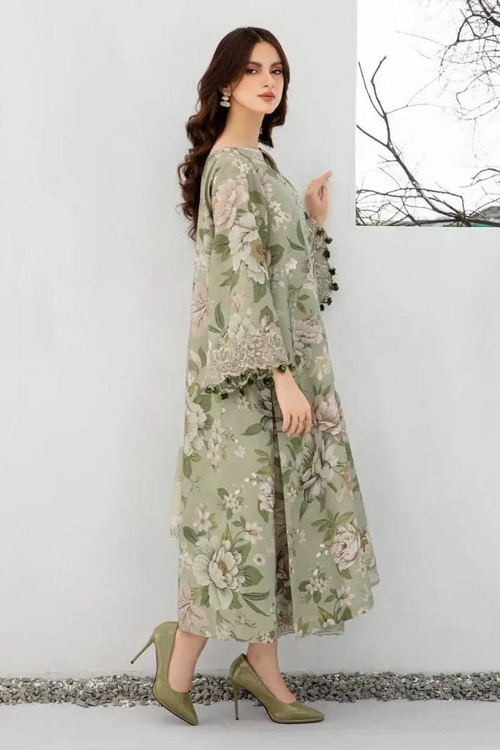 EL-BR2 Unstitched Digital Printed Lawn Suit 3pc With Digital Printed Lawn Dupatta