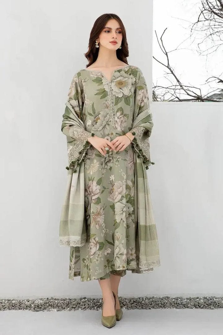 EL-BR2 Unstitched Digital Printed Lawn Suit 3pc With Digital Printed Lawn Dupatta
