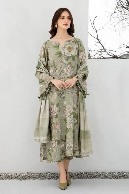 EL-BR2 Unstitched Digital Printed Lawn Suit 3pc With Digital Printed Lawn Dupatta