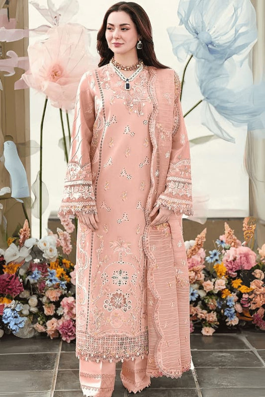 EL-QL2770 Lawn Unstitched Fully Embroidered 3pc Suit With Cotton Net Fully Embroided Dupatta
