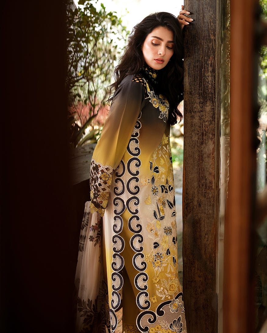 EL-MB206 Unstitched Digital Printed Lawn Suit 3pc With Digital Printed Lawn Dupatta